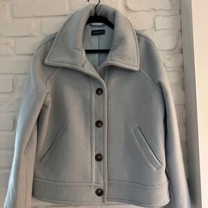 Summersalt Light Blue Coat with Wide Collar and Structured Silhouette